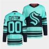 Custom Seattle Kraken Jersey Name And Number 2022-23 Reverse Retro Ice Blue
