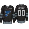 Custom St Louis Blues Jersey Name And Number 1917-2017 Black 100th Anniversary NHL