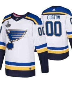 Custom St Louis Blues Jersey Name And Number 2019 White Stanley Cup Champions