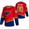 Custom St Louis Blues Jersey Name And Number 2020-21 Red Reverse Retro Alternate NHL
