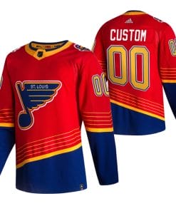 Custom St Louis Blues Jersey Name And Number 2020-21 Red Reverse Retro Alternate NHL