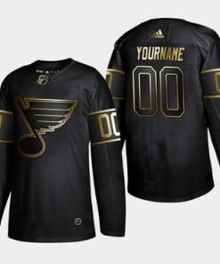 Custom St Louis Blues Jersey Name And Number Black Gold
