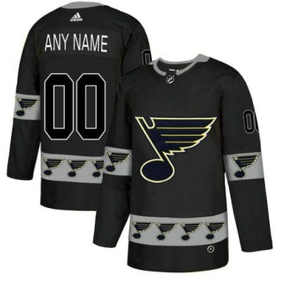 Custom St Louis Blues Jersey Name And Number Black Team Logos Fashion
