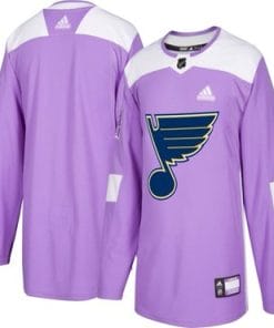 Custom St Louis Blues Jersey Name And Number Purple Pink Hockey Fights Cancer Practice