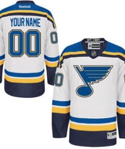 Custom St Louis Blues Jersey Name And Number White Reebok Premier Away