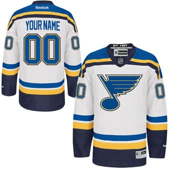 Custom St. Louis Blues Jersey Name And Number White Reebok Premier Away 8 Custom St Louis Blues Jersey Name And Number White Reebok Premier Away