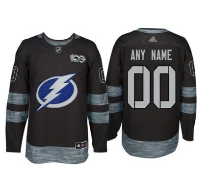 Custom Tampa Bay Lightning Jersey Name And Number 1917-2017 Black 100th Anniversary NHL