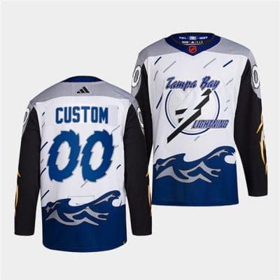Custom Tampa Bay Lightning Jersey Name And Number 2022 White Reverse Retro 8 Custom Tampa Bay Lightning Jersey Name And Number 2022 White Reverse Retro