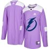 Custom Tampa Bay Lightning Jersey Name And Number Purple Pink Hockey Fights Cancer Practice