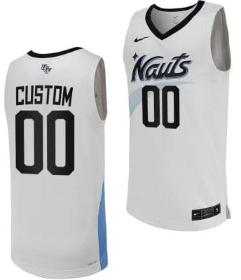 Custom UCF Knights Jersey Name and Number Replica College Basketball White Uniform 8 Custom UCF Knights Jersey Name and Number Replica College Basketball White Uniform