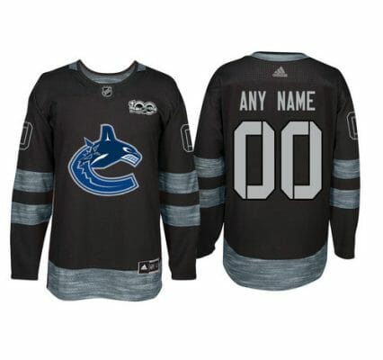 Custom Vancouver Canucks Jersey Name And Number 1917-2017 Black 100th Anniversary NHL