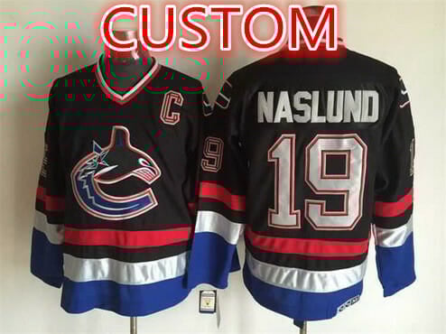 Custom Vancouver Canucks Jersey Name And Number 2003-04 Black CCM Vintage Throwback 8 Custom Vancouver Canucks Jersey Name And Number 2003-04 Black CCM Vintage Throwback