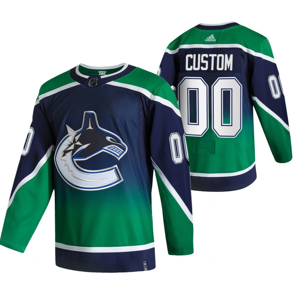 Custom Vancouver Canucks Jersey Name And Number 2020-21 Green Reverse Retro Alternate NHL 1 Custom Vancouver Canucks Jersey Name And Number 2020-21 Green Reverse Retro Alternate NHL