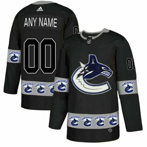 Custom Vancouver Canucks Jersey Name And Number Black Team Logos Fashion 1 Custom Vancouver Canucks Jersey Name And Number Black Team Logos Fashion