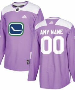 Custom Vancouver Canucks Jersey Name And Number Purple Pink Hockey Fights Cancer Practice