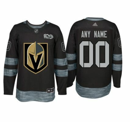Custom Vegas Golden Knights Jersey Name And Number 1917-2017 Black 100th Anniversary NHL