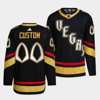 Custom Vegas Golden Knights Jersey Name And Number 2022 Black Reverse Retro 2.0