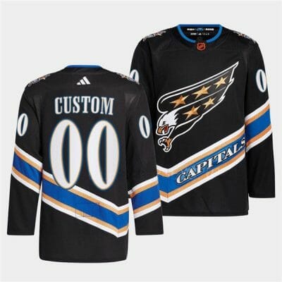 Custom Washington Capitals Jersey Name And Number 2022-23 Black Reverse Retro