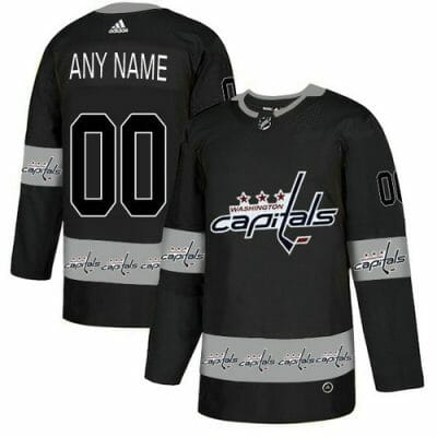 Custom Washington Capitals Jersey Name And Number Black Team Logos Fashion