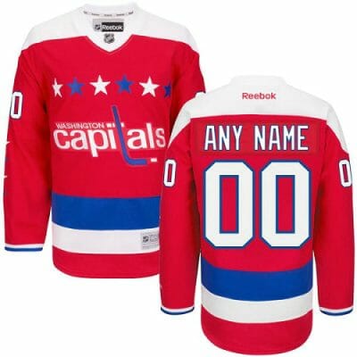 Custom Washington Capitals Jersey Name And Number Red Third Reebok NHL