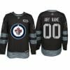 Custom Winnipeg Jets Jersey Name And Number 1917-2017 Black 100th Anniversary NHL