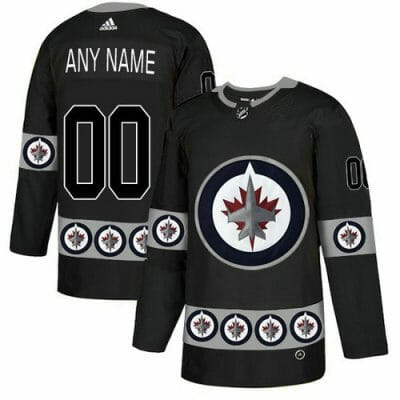 Custom Winnipeg Jets Jersey Name And Number Black Team Logos Fashion
