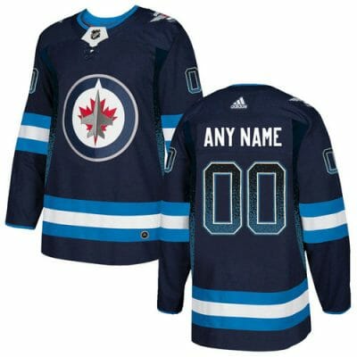 Custom Winnipeg Jets Jersey Name And Number Navy Drift Fashion