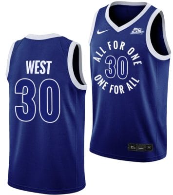 David West Jersey #30 Xavier Musketeers All For One Blue College Basketball Uniform
