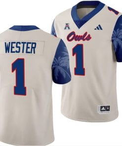 FAU Owls LaJohntay Wester Jersey #1 Alternate Football Game Sand 2023