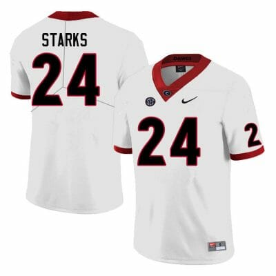 Georgia Bulldogs Malaki Starks Jersey #24 College Football Game White