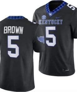 Kentucky Wildcats Anthony Brown Jersey #5 Alternate Football Game Black 2023