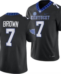 Kentucky Wildcats Barion Brown Jersey #7 Alternate Football Game Black 2023