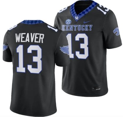 Kentucky Wildcats JJ Weaver Jersey #13 Alternate Football Game Black 2023