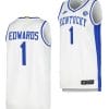 Kentucky Wildcats Justin Edwards Jersey #1 Limited Retro Basketball White 2023-24