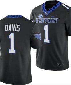 Kentucky Wildcats Ray Davis Jersey #1 Alternate Football Game Black 2023