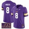 Lsu Tigers Malik Nabers Jersey #8 College Football Let's Geaux Patch Stitched Purple