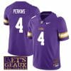 Lsu Tigers Harold Perkins Jersey #4 College Football Let's Geaux Patch Stitched Purple