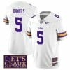 Lsu Tigers Jayden Daniels Jersey #5 College Football Let's Geaux Patch Stitched White 4 Lsu Tigers Jayden Daniels Jersey #5 College Football Let's Geaux Patch Stitched White