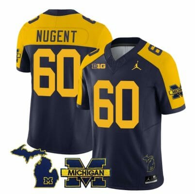 Michigan Wolverines Drake Nugent Jersey #60 Special College Football 2023 Stitched Navy Alternate