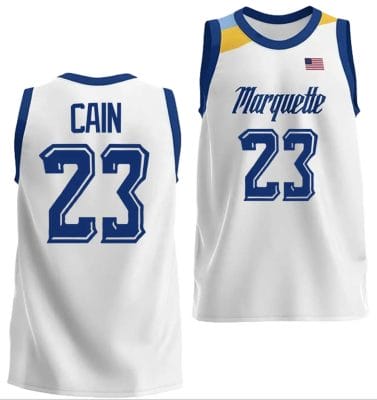 Marquette Golden Eagles Jamal Cain Jersey #23 College Basketball White