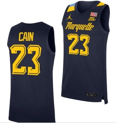 Marquette Golden Eagles Jamal Cain Jersey #23 College Basketball Blue 6 Marquette Golden Eagles Jamal Cain Jersey #23 College Basketball Blue