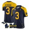 Michigan Wolverines AJ Henning Jersey #3 Special College Football 2023 Stitched Navy Alternate 5 Michigan Wolverines AJ Henning Jersey #3 Special College Football 2023 Stitched Navy Alternate