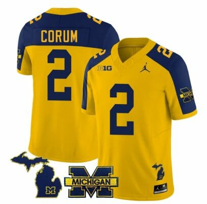 Michigan Wolverines Blake Corum Jersey Special #2 College Football 2023 Stitched Maize Alternate