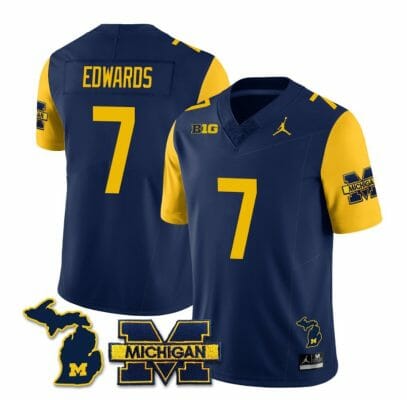 Michigan Wolverines Donovan Edwards Jersey #7 Special College Football 2023 Stitched Maize Sleeves