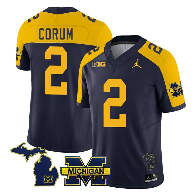 Michigan Wolverines Blake Corum Jersey Special #2 College Football 2023 Stitched Navy Alternate 1 Michigan Wolverines Blake Corum Jersey Special #2 College Football 2023 Stitched Navy Alternate