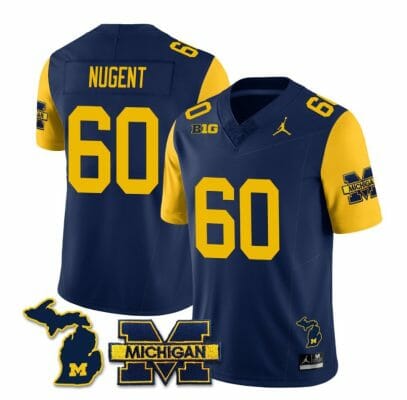 Michigan Wolverines Drake Nugent Jersey #60 Special College Football 2023 Stitched Maize Sleeves