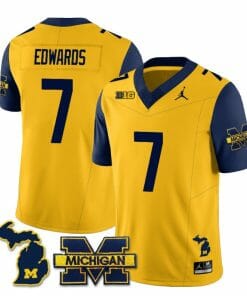 Michigan Wolverines Donovan Edwards Jersey #7 Special College Football 2023 Stitched Navy Sleeves