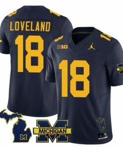 Michigan Wolverines Colston Loveland Jersey #18 Special College Football 2023 Stitched Navy