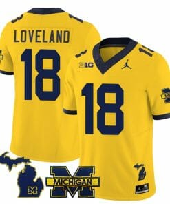 Michigan Wolverines Colston Loveland Jersey #18 Special College Football 2023 Stitched Maize