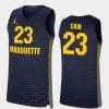 Marquette Golden Eagles Jamal Cain Jersey #23 College Basketball Navy